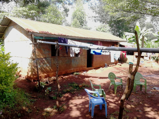 A mud-built single-storey house